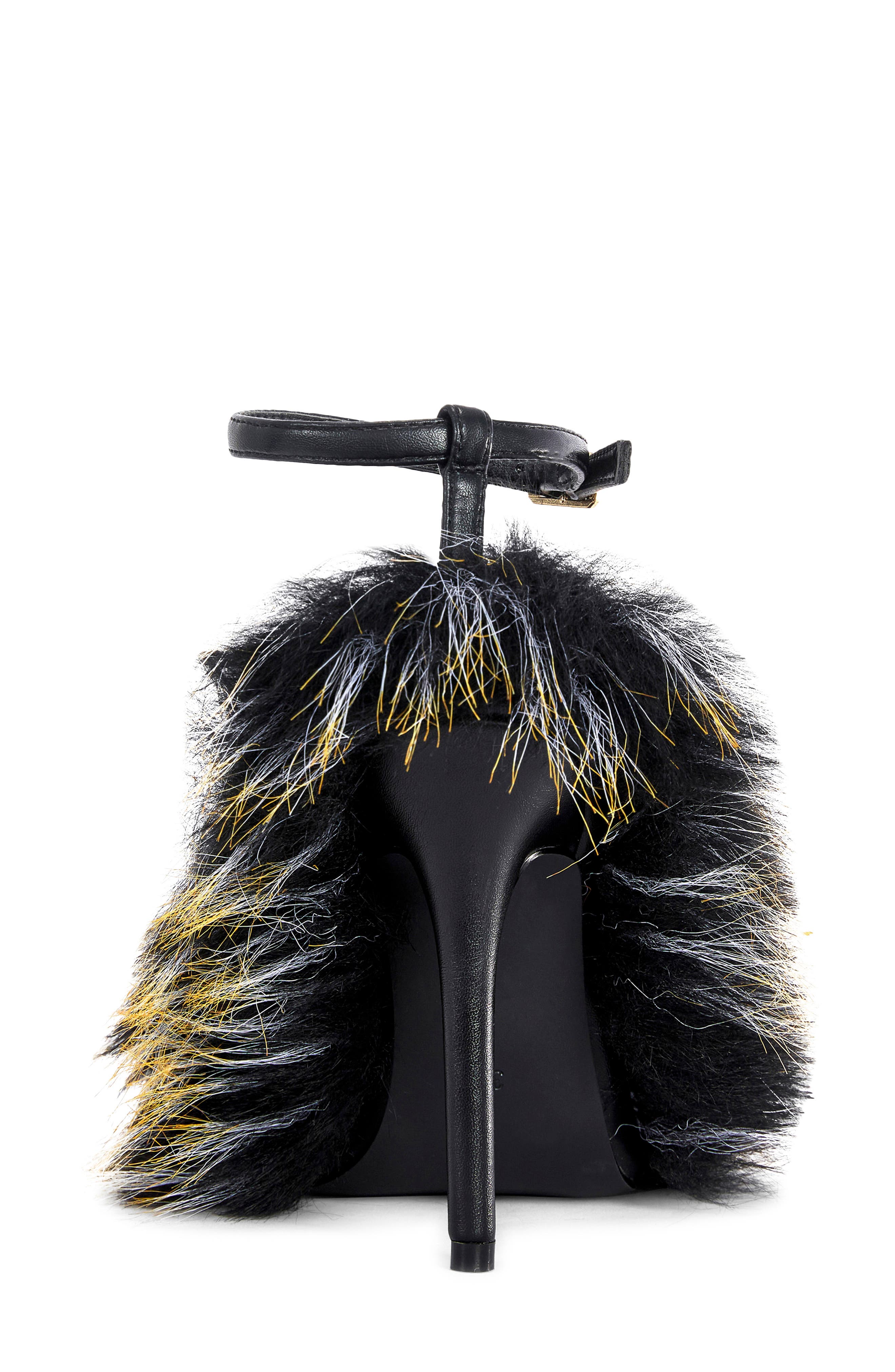 Noir Faux Fur Pump, Alternate, color, BLACK MULTI