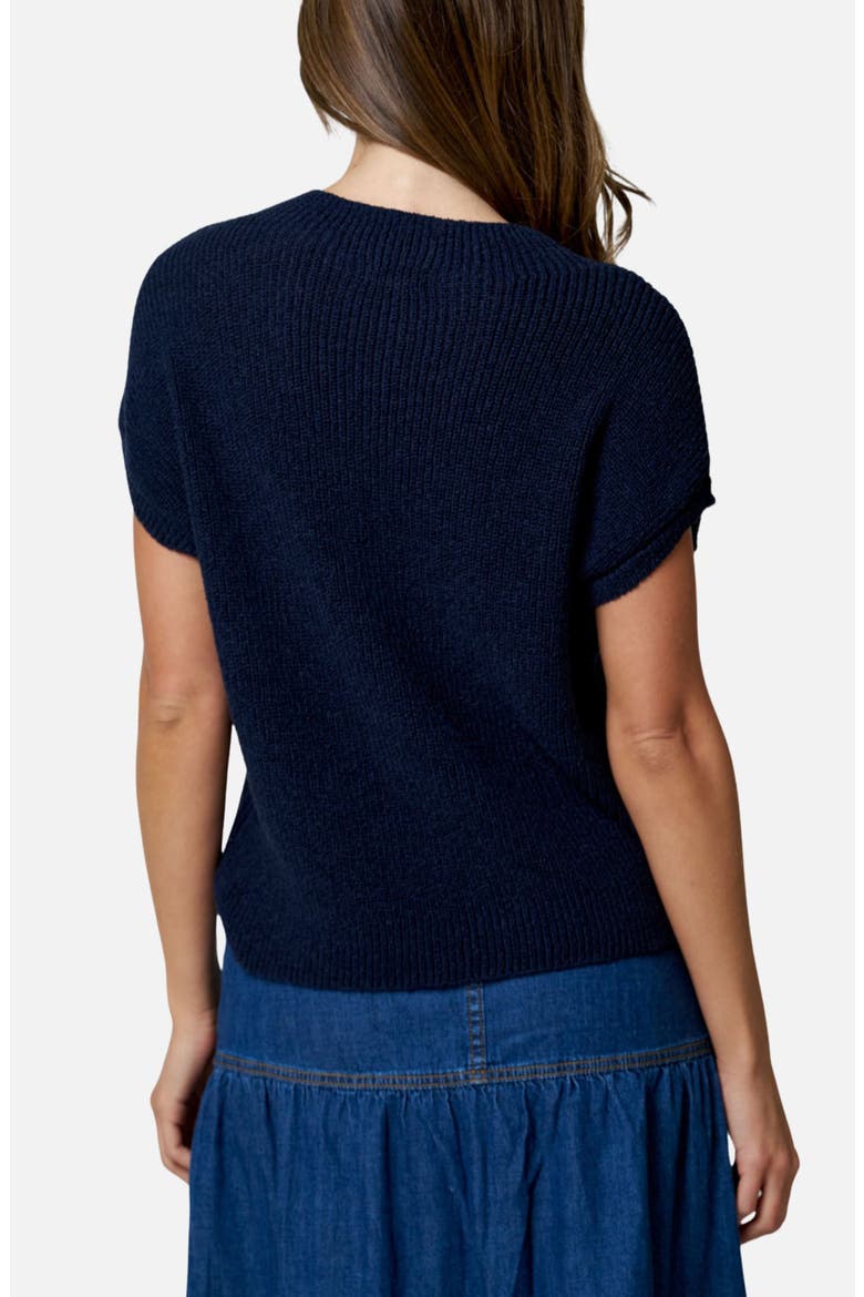 Short Sleeve Sweater, Alternate, color, NAVY