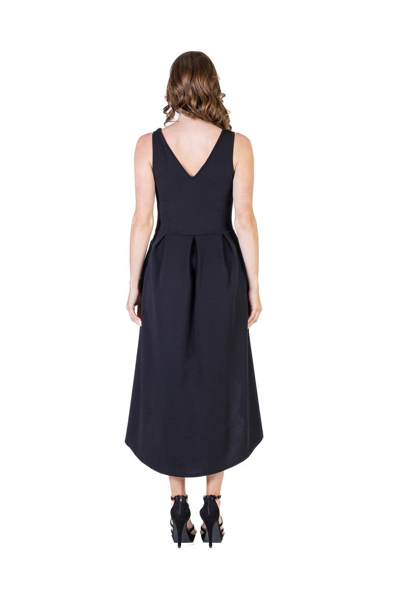 Sleeveless Fit N Flare High Low Dress, Alternate, color, Black