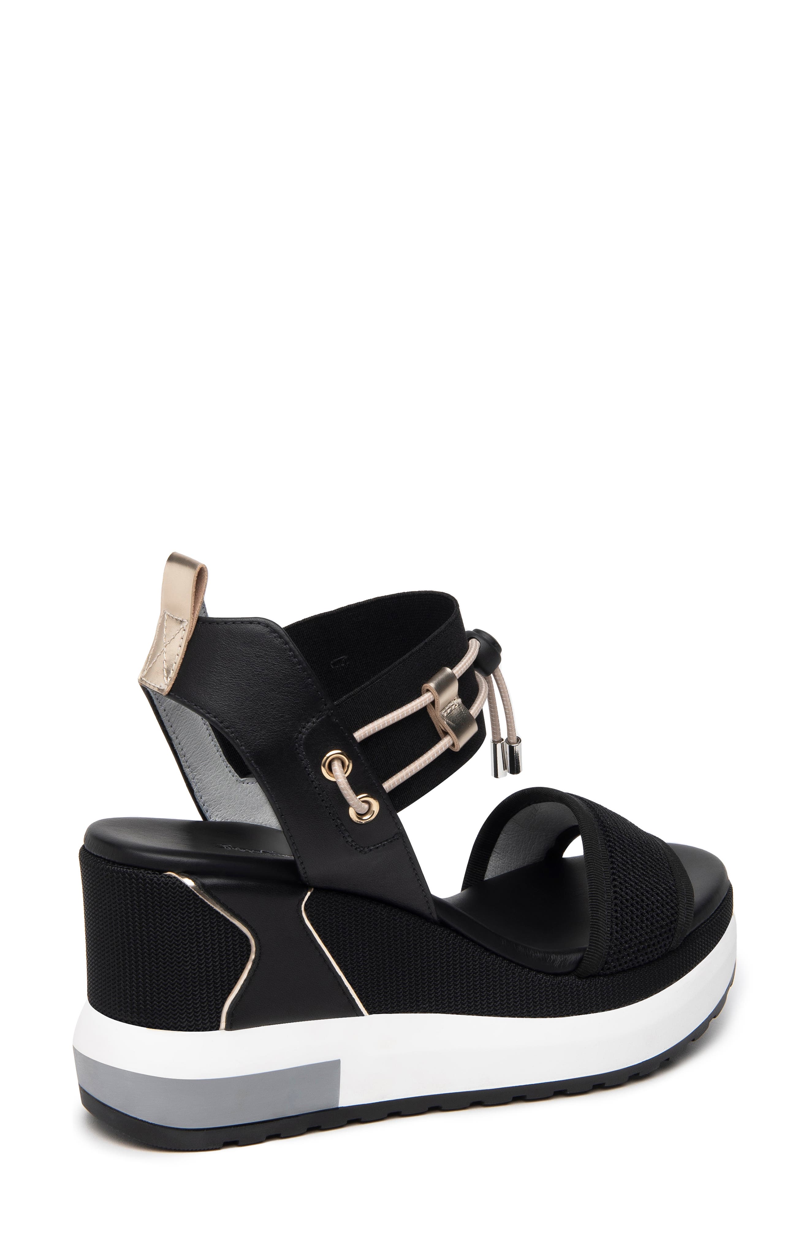NeroGiardini Bungee Platform Wedge Sandal, Alternate, color, Black