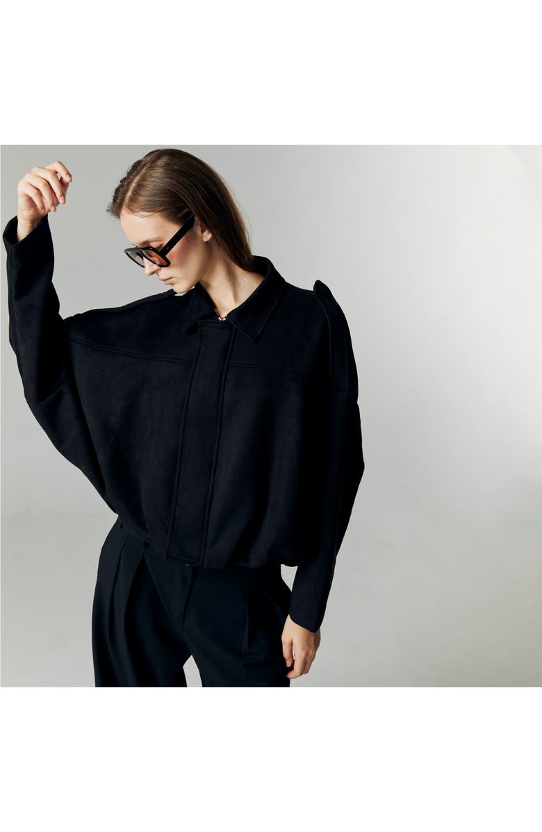 ATS Qiana Suede Jacket, Alternate, color, Black