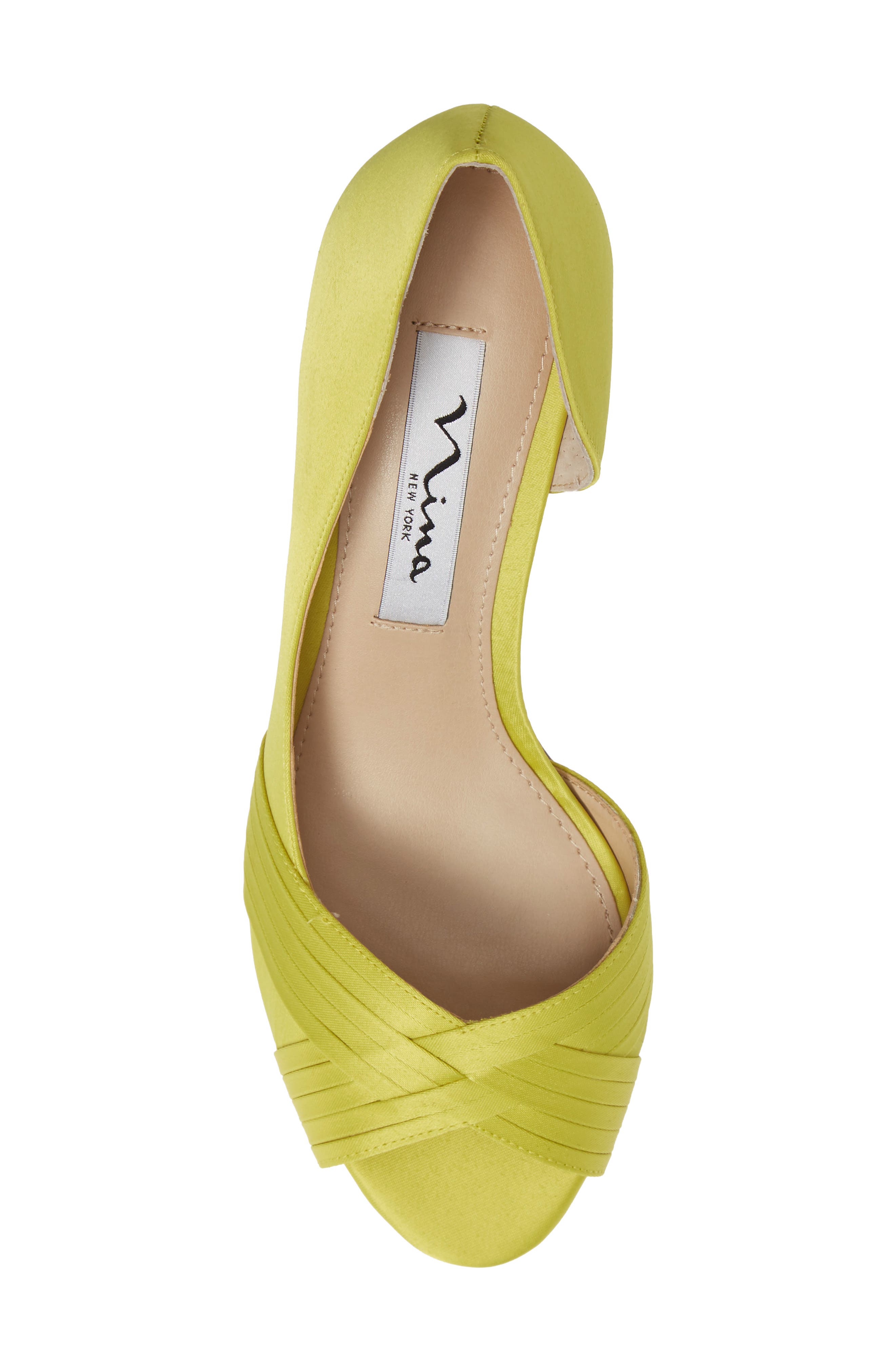 Contesa Open Toe Pump, Alternate, color, LEMON LIME SATIN