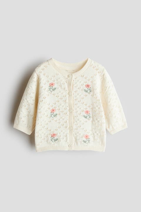 Pointelle-knit Cardigan