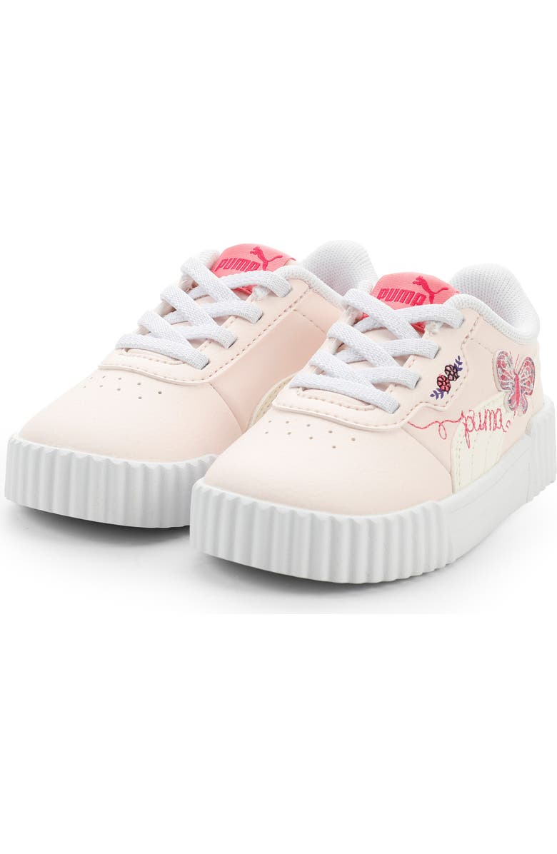 PUMA Kids' Carina 3.0 Crafty Butterfly Low Top Sneaker, Main, color, Jasmine Flower/ White/ Rose