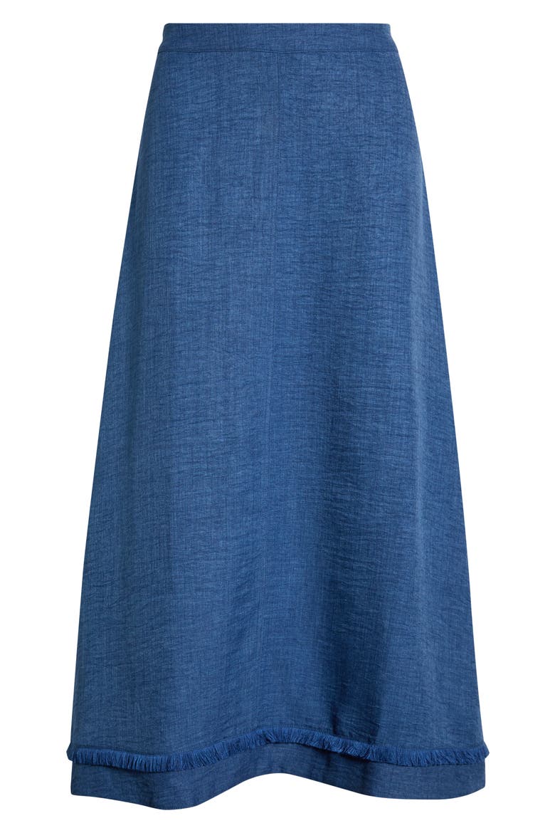 Fringe Detail A-Line Maxi Skirt, Alternate, color, DEEP BLUE