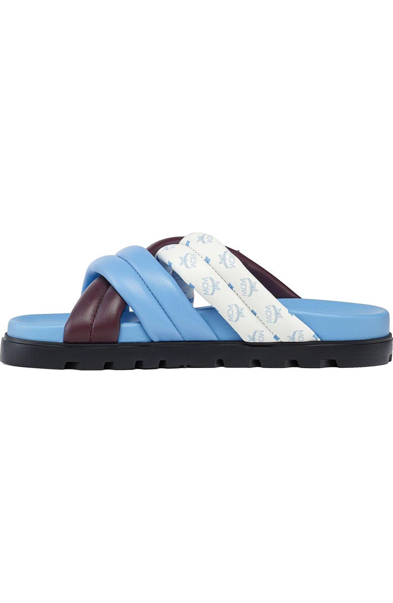 MCM Monogram Cross Sandals in Lamb Leather, Alternate, color, Winetasting
