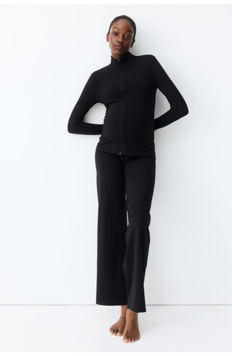 H&M Mama Zip-through Sports Jacket, Alternate, color, Black