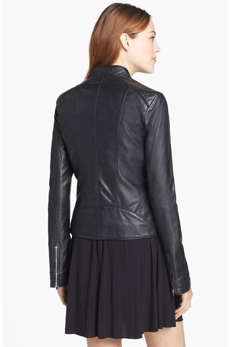 Leather Jacket, Alternate, color, BLACK