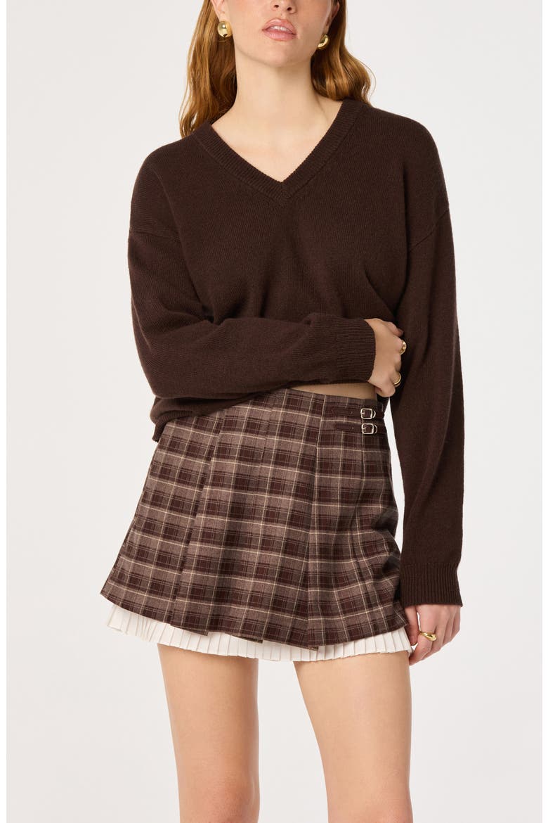 Melian Plaid Miniskirt, Alternate, color, BURGUNDY PLAID