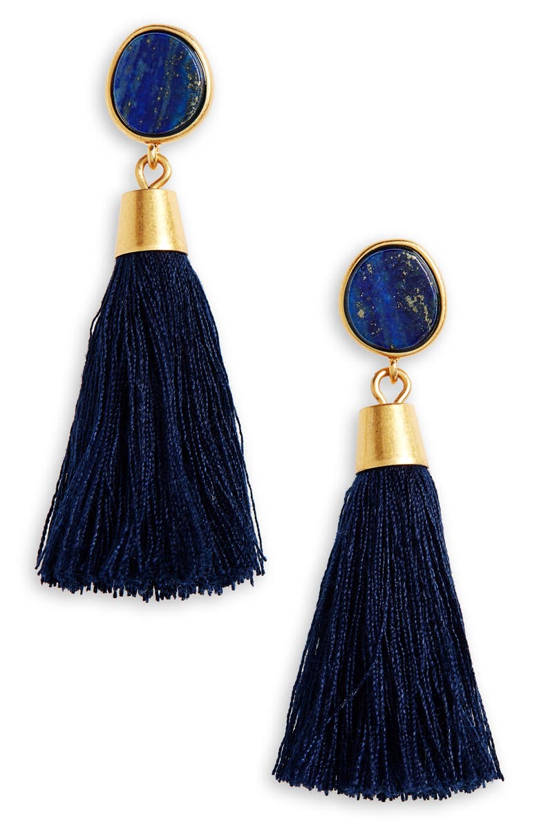 Madewell Stone Tassel Earrings, Main, color, 