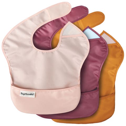 Mess-Proof and Waterproof Baby Food  BPA-Free Bib w/Adjustable Closure 3pc - Solids