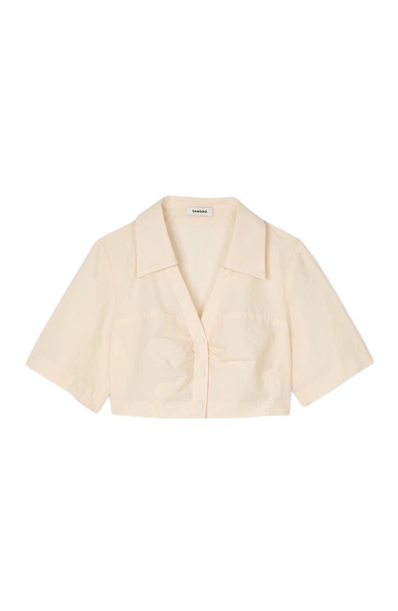 SANDRO Cropped gathered shirt, Alternate, color, 