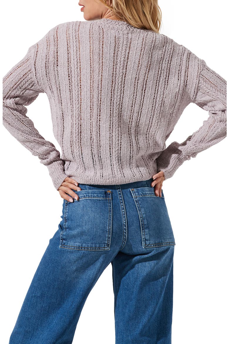 Wrap Front Pointelle Sweater, Alternate, color, LAVENDER