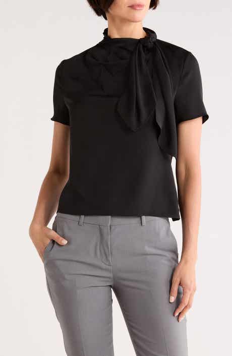 Theory Twist Scarf Silk Top