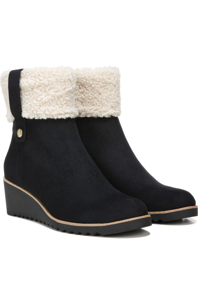 LifeStride Zurich Faux Shearling Cuff Wedge Bootie, Alternate, color,
