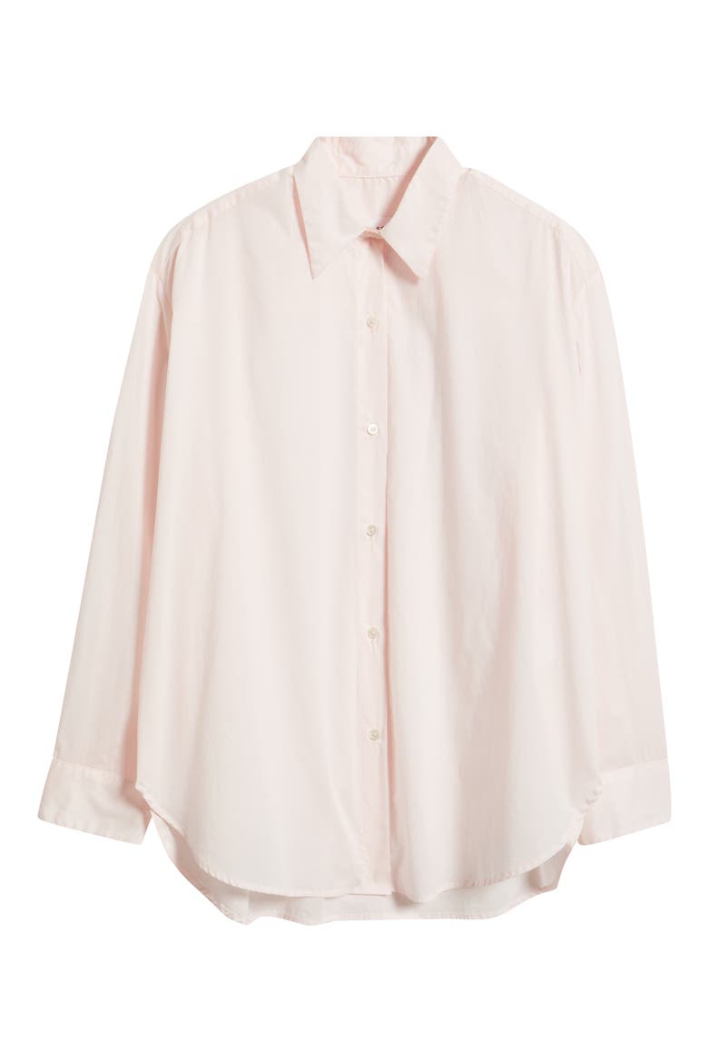 Oversize Cotton Button-Up Shirt, Alternate, color, BABY PINK