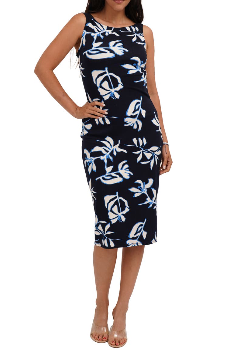 Sleeveless Ribbed Body-Con Dress, Main, color, SKYLAR PRINT
