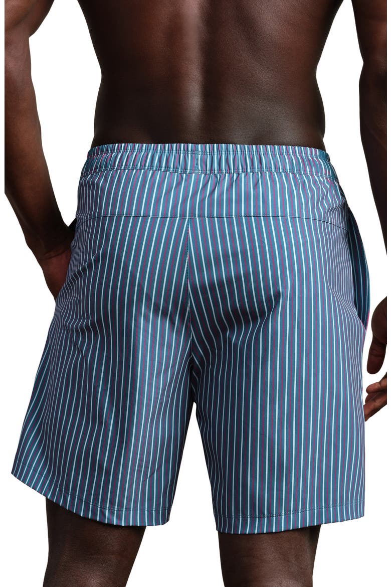 R & R Striped Swim Trunks, Alternate, color, ASH BLUE/WHITE/CABANA RED