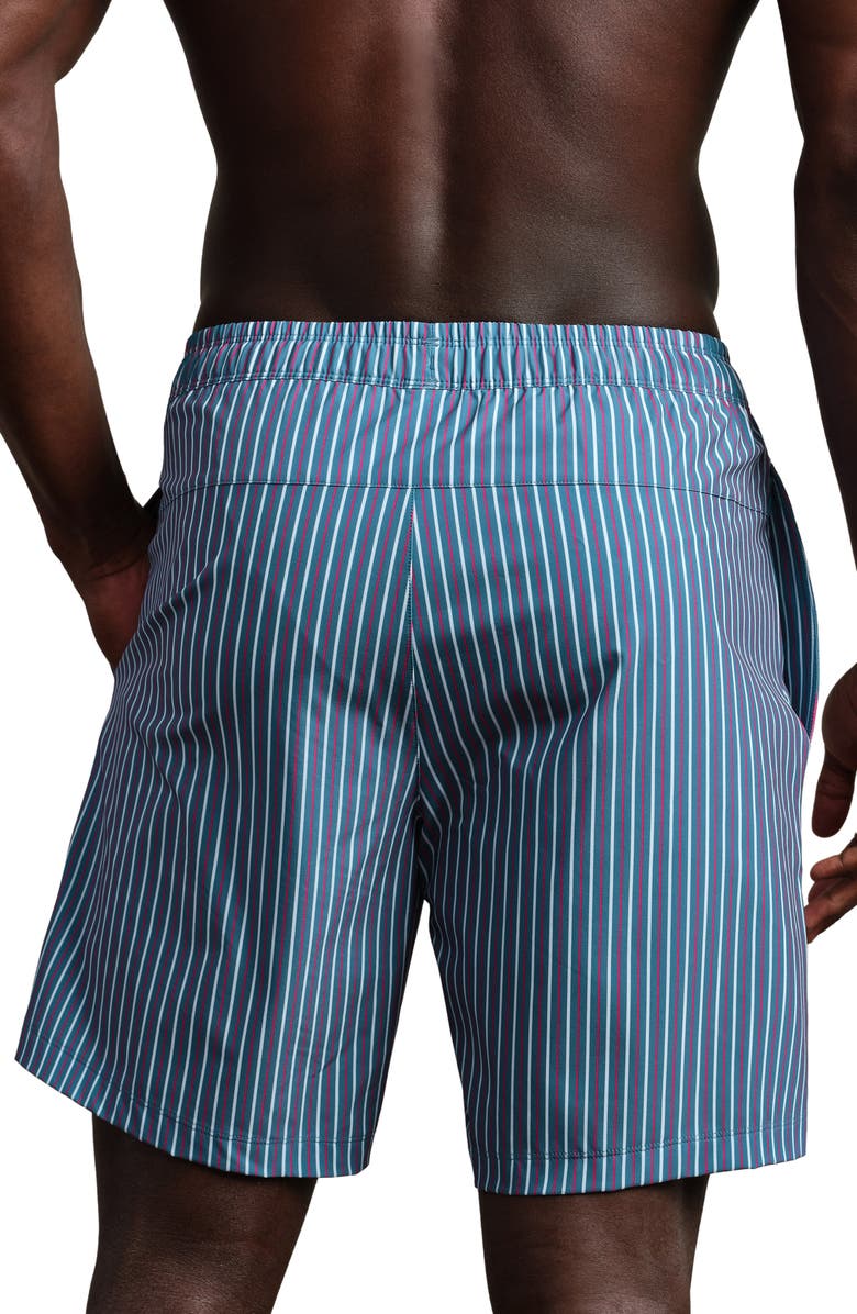 Rhone R&R 7.5-Inch Swim Trunks, Alternate, color, Ash Blue/White/Cabana Red