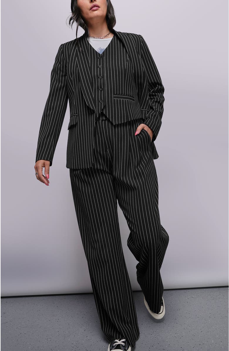 WILDFANG The Empower Pinstripe Vest, Alternate, color, Black/Stone