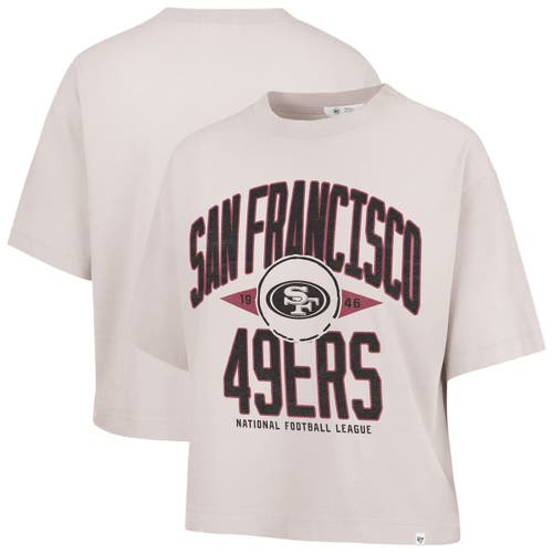 47 Brand '47 Natural San Francisco 49ers Cropped Windthrow Ravine T-shirt In Brown