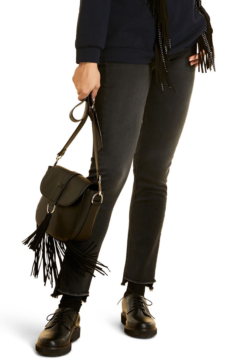 Marina Rinaldi Idrovoro High Waist Step Hem Super Stretch Denim Jeans, Alternate, color,