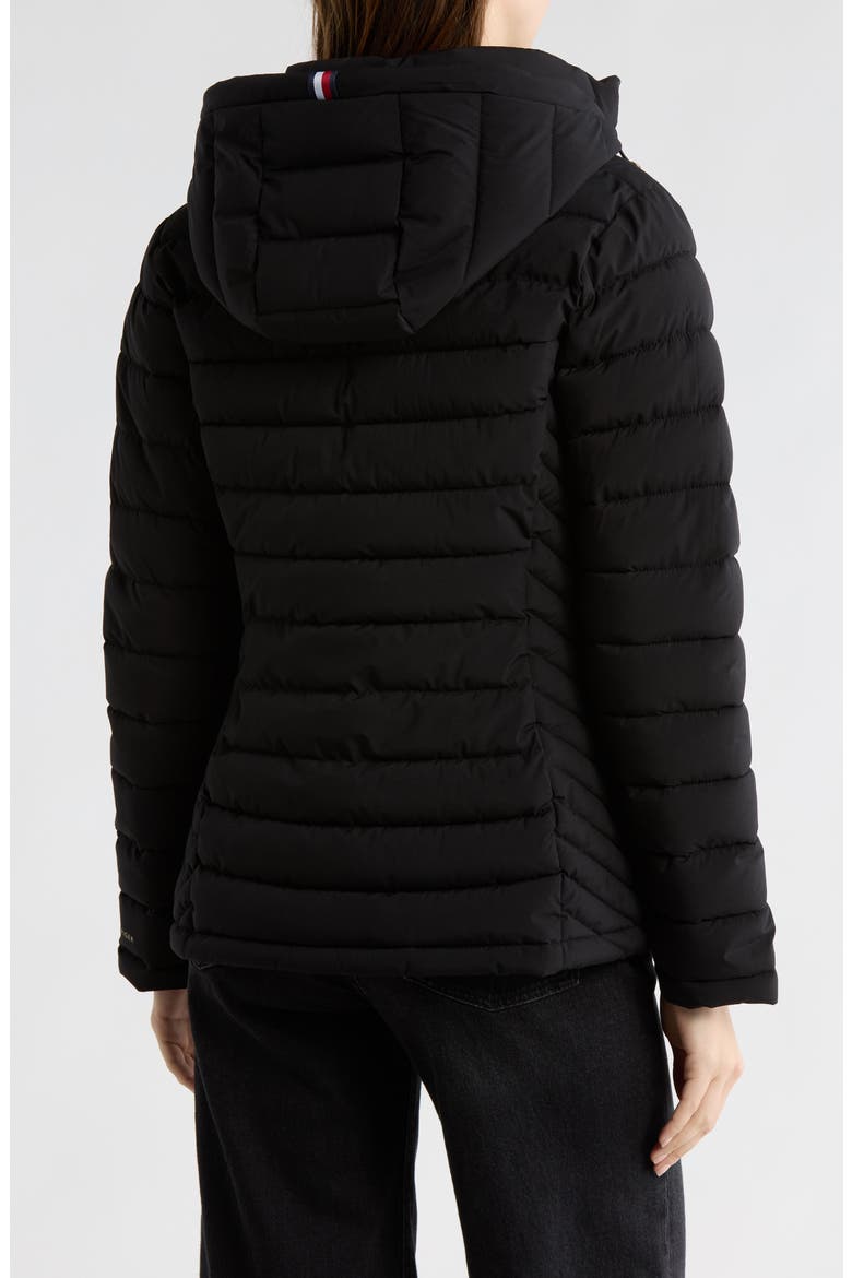 Stretch Water Resistant Quilted Jacket, Alternate, color, BLACK
