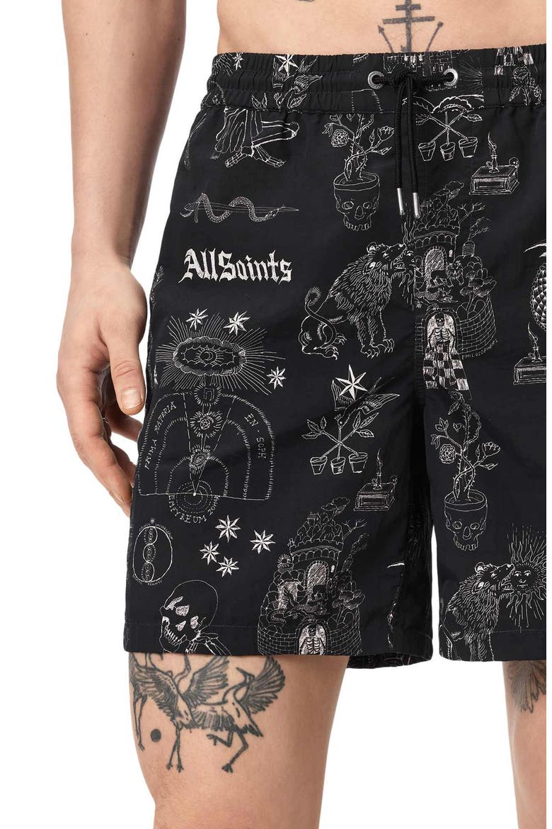 Terra Swim Trunks, Alternate, color, WASHED BLACK