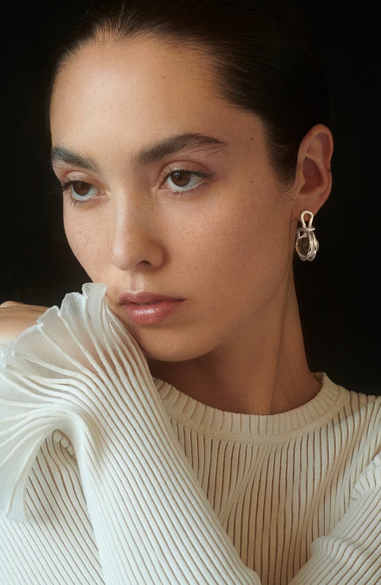 Lady Grey Sling Quartz Drop Earrings, Alternate, color, Silver