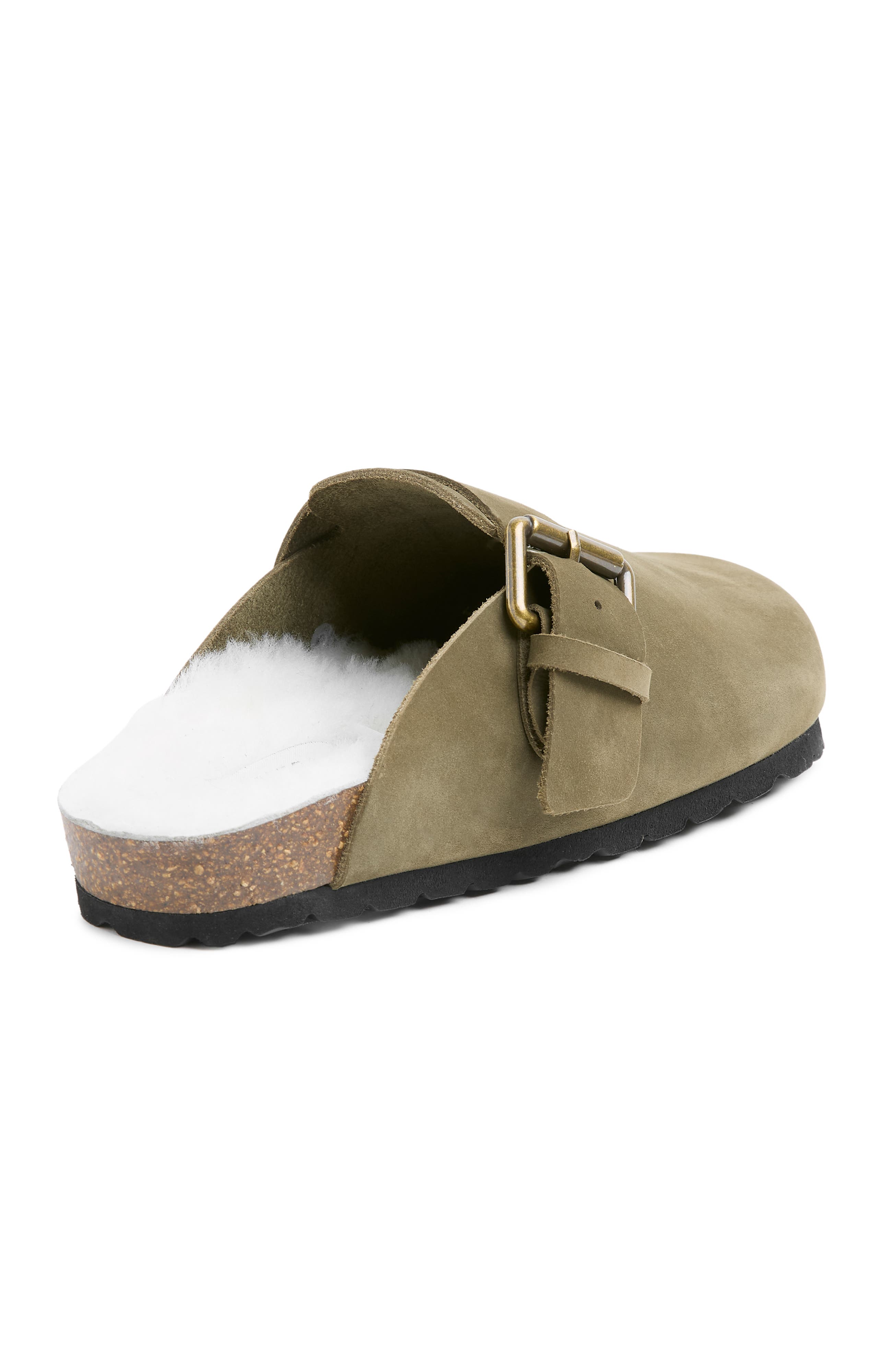 Celtic & Co. Sheep Lined Strap Detail Clog, Alternate, color, Khaki