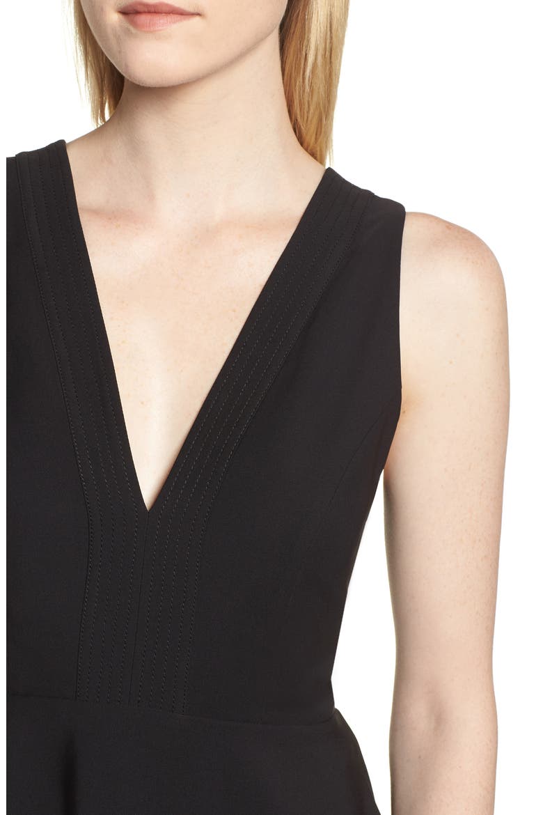 Back Zip Peplum Top, Alternate, color, BLACK