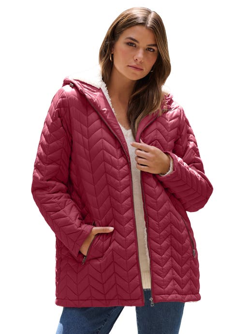 Plus Size Fleece Lined Quilted Jacket