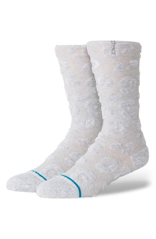 Stance Terry Cheetah Crew Socks In Gray