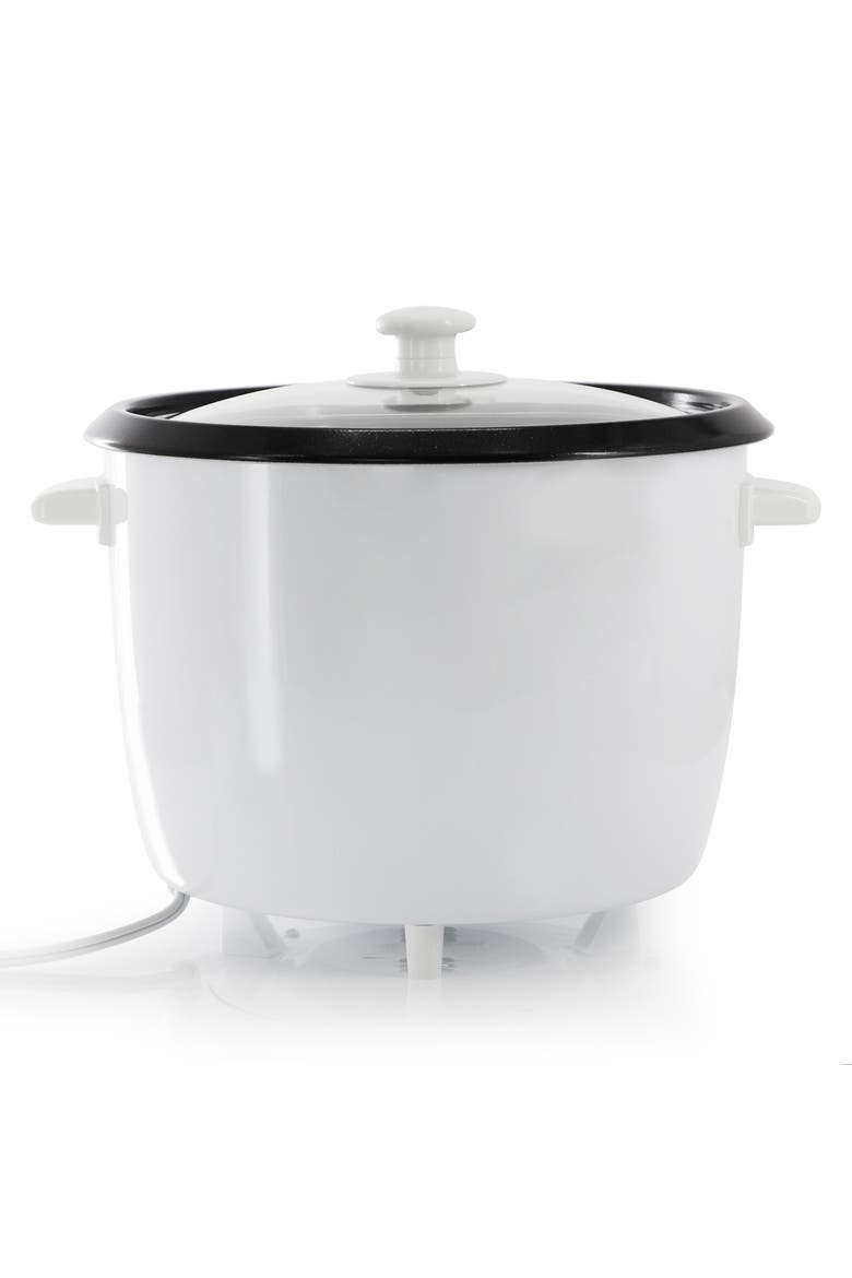 10 Cup Ceramic Bowl Rice Cooker with Steamer Attachment, Alternate, color, White