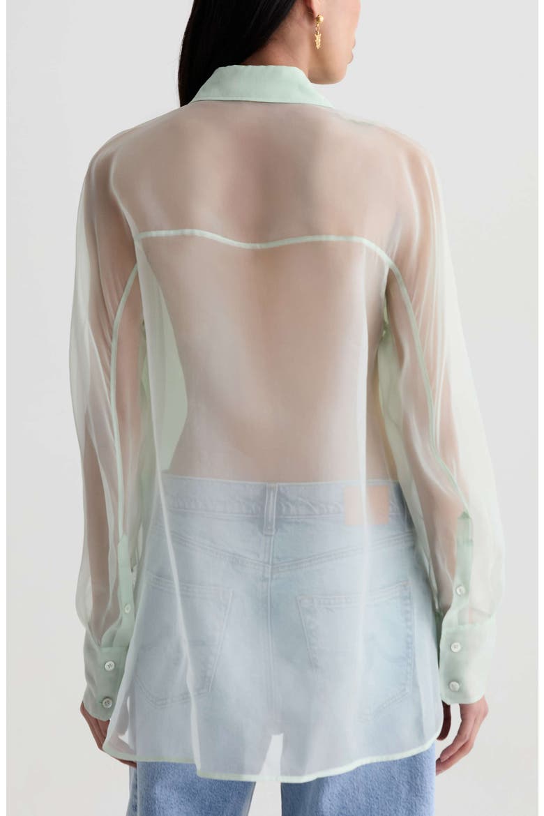 Sawtelle Oversize Silk & Cotton Button-Up Shirt, Alternate, color, SUMMER VINE