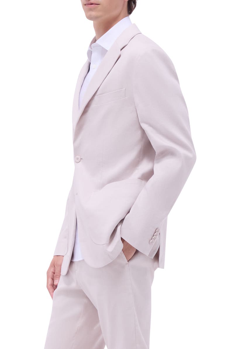 Bugatchi Stretch Linen
Cotton Blend Blazer, Alternate, color, Stone