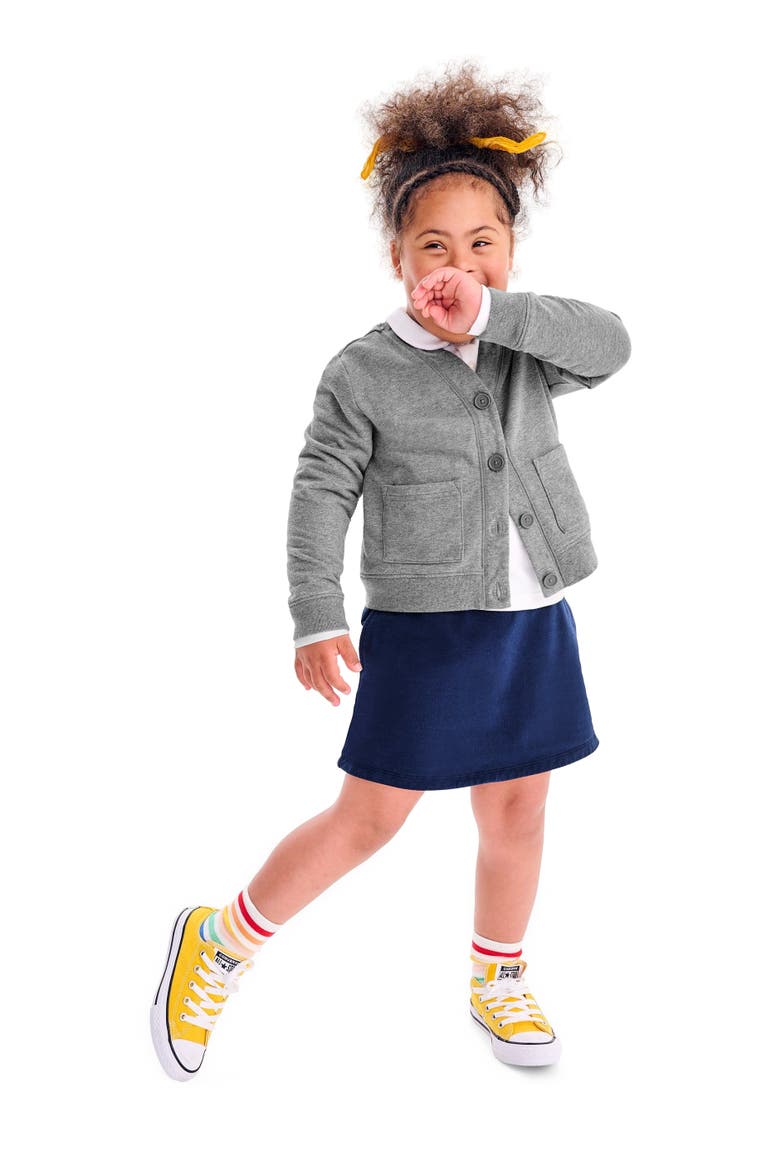 Kids Sweatshirt Cardigan, Alternate, color, Heather Storm Gray