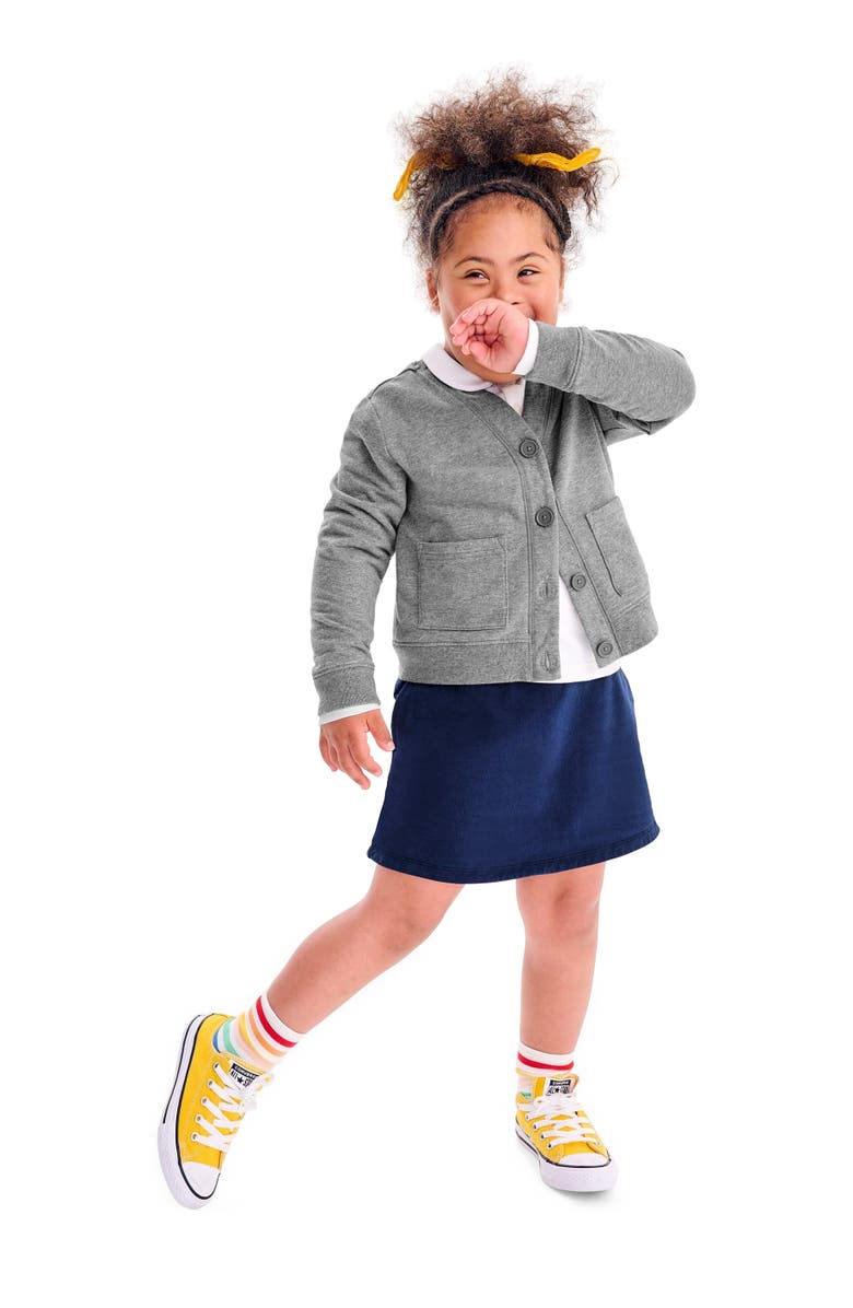 Primary Kids Sweatshirt Cardigan, Alternate, color, Heather Storm Gray