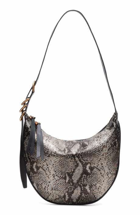 Medium Mercer Snake Embossed Leather Hobo Bag