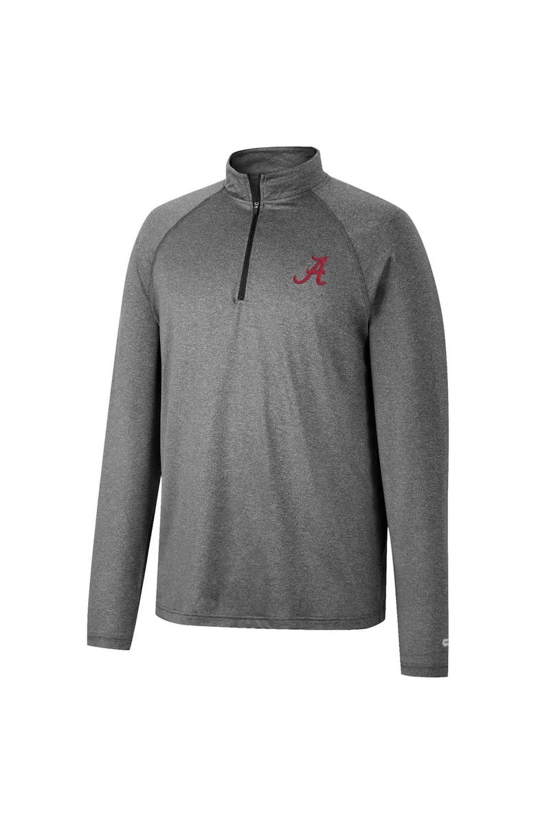 COLOSSEUM Men's Colosseum Heathered Gray Alabama Crimson Tide Earth First Raglan Quarter-Zip Windshirt, Alternate, color,