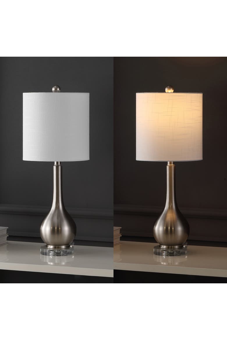 Dylan 25" Metal/Crystal Teardrop LED Table Lamp, Alternate, color, Nickel