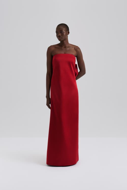 Malina Elmina Bow Detailed Maxi Dress In Red