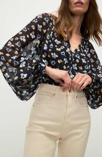 Veronica Beard Alec Floral Silk Chiffon Button-Up Shirt