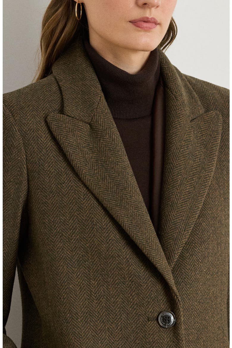 Peak Lapel Coat, Alternate, color, LODEN BROWN