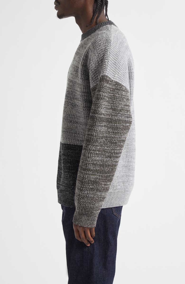 Waste Yarn Project Odd Colorblock Wool Blend Sweater, Alternate, color, Tonal Black