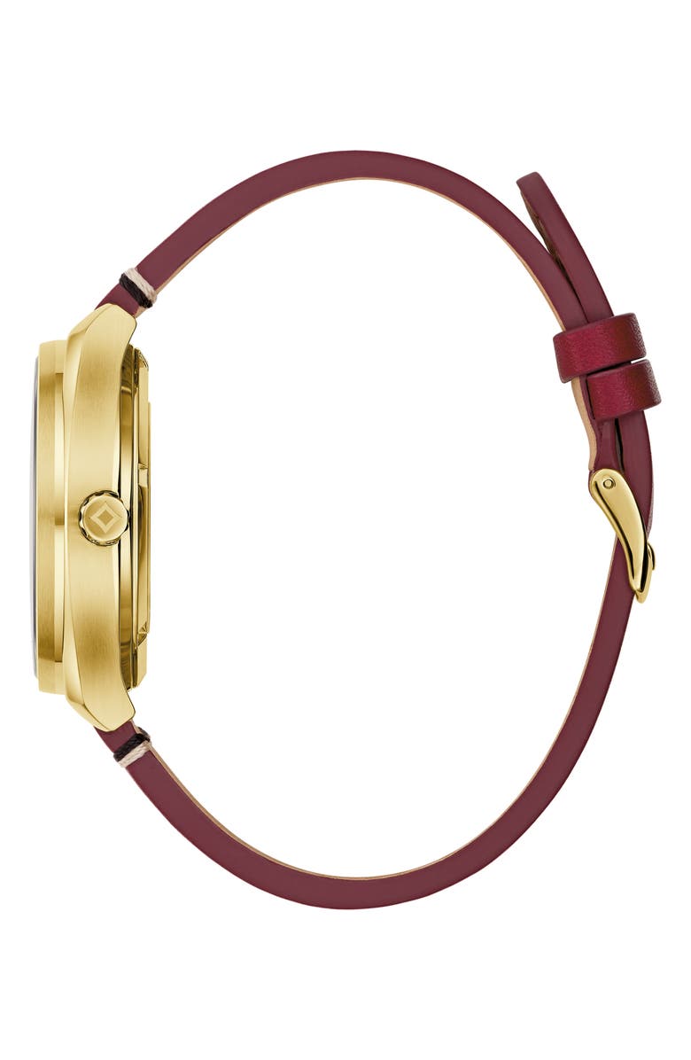 BULOVA Frank Lloyd Wright Collection Leather Strap Watch, 40mm, Alternate, color, Gold-Tone