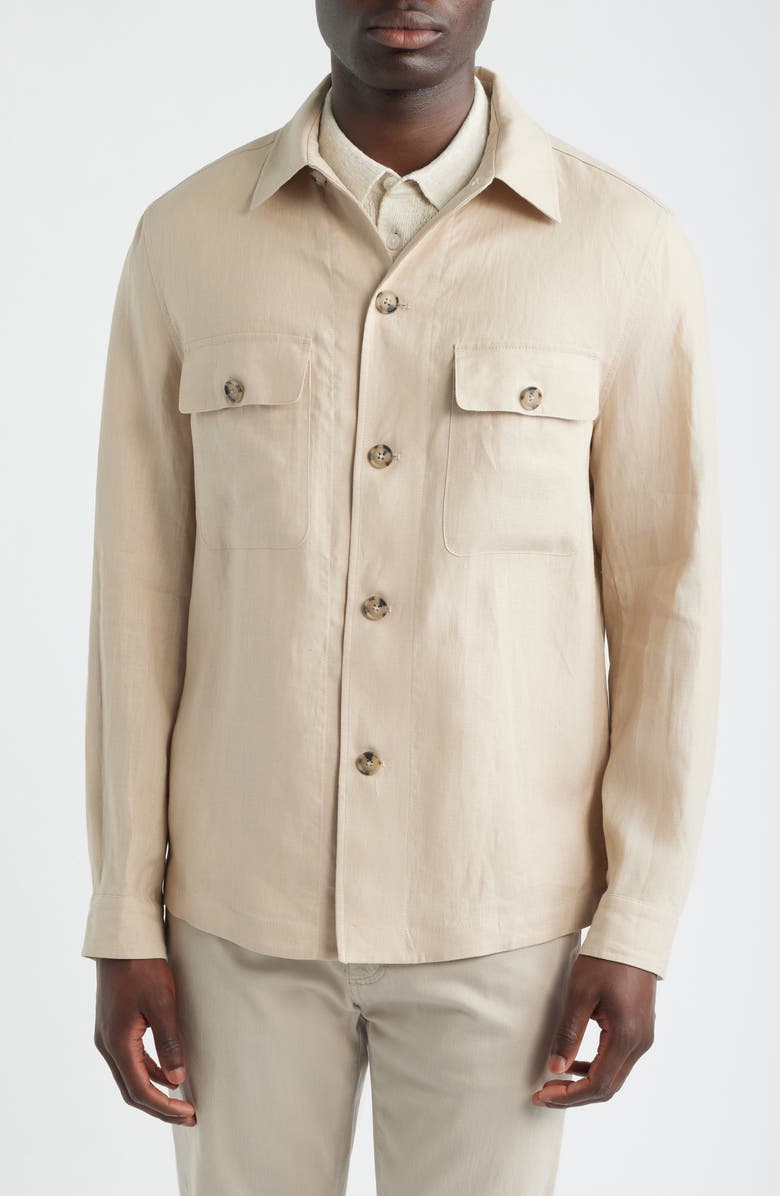 BOSS Carper Linen Jacket, Alternate, color, Open Beige