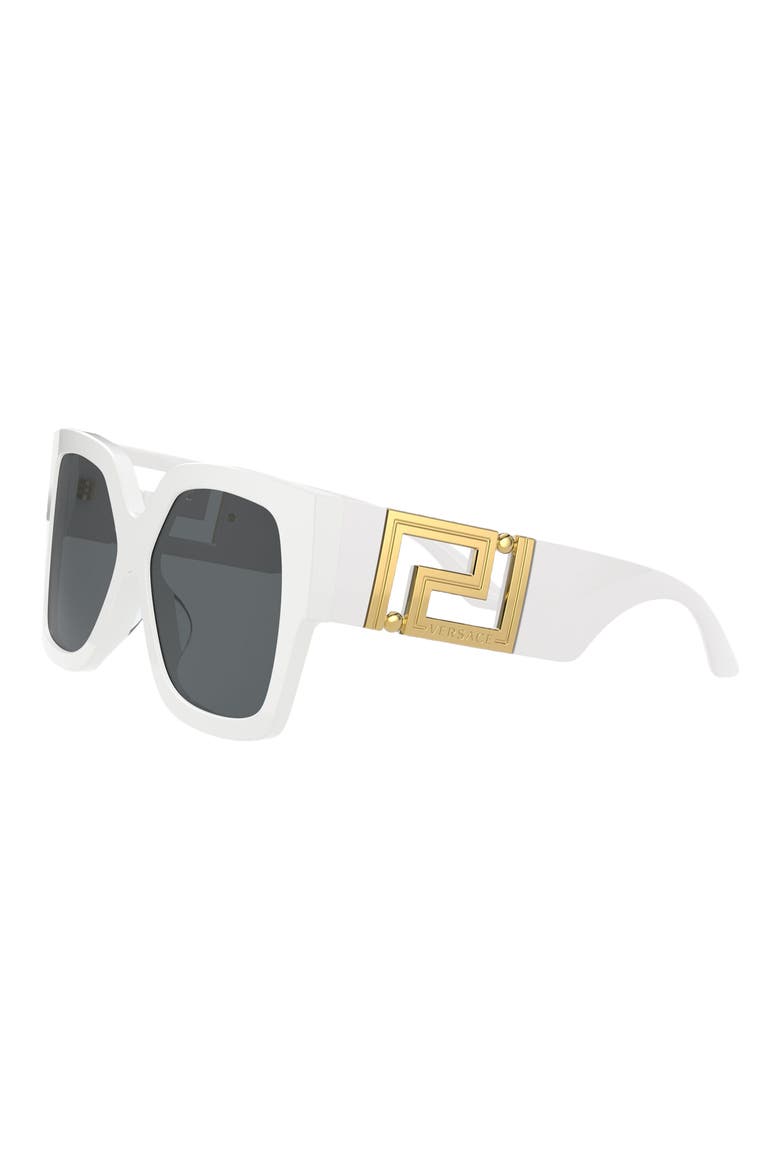 59mm Rectangular Sunglasses, Alternate, color, WHITE/ DARK GREY
