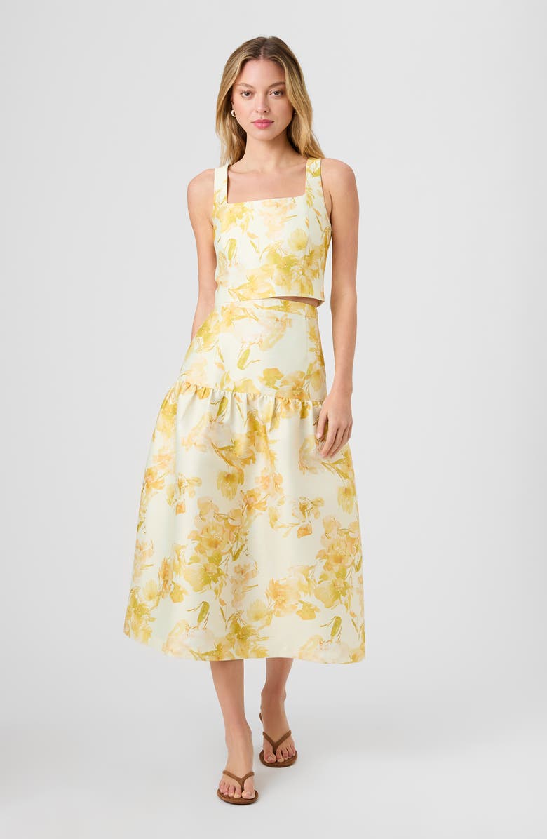 French Connection Sophie Floral Sleeveless Taffeta Crop Top, Alternate, color, 