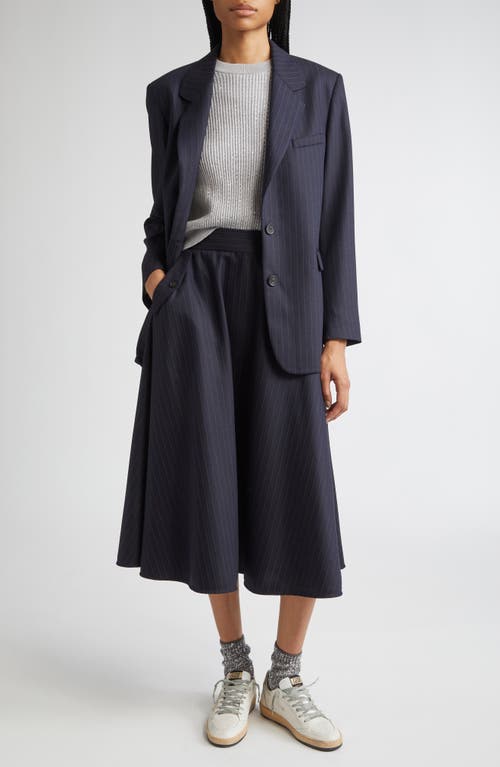 Golden Goose Single-breasted Pinstripe Blazer Jacket Jackets Blue In Blue